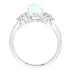 Ethiopian Opal & Diamond Ring In 10K White Gold (1/5 Ct. Tw.)