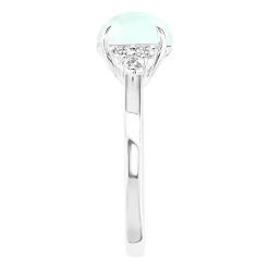 Ethiopian Opal & Diamond Ring In 10K White Gold (1/5 Ct. Tw.)