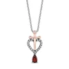 Evil Queen Diamond & Garnet Pendant In Sterling Silver & 10K Rose Gold (1/8 Ct. Tw)