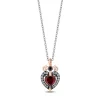 Evil Queen Diamond And Garnet Pendant In Sterling Silver And 10K Rose Gold (1/6 Ct. Tw.)