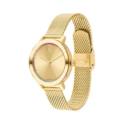 Evolution Women's Watch With Rainbow Crystal In Yellow Gold-Tone Ion-Plated Stainless Steel, 34Mm