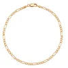 Figaro Link Bracelet In 14K Yellow Gold