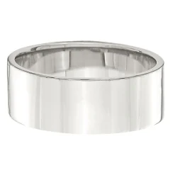 Flat Band In Sterling Silver, 7Mm