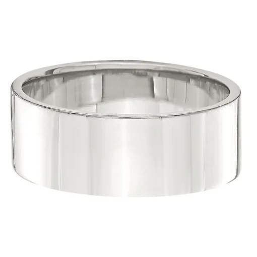 Flat Band In Sterling Silver, 7Mm