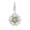 Flower Charm With 14K Yellow Gold Plating In Sterling Silver