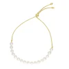 Freshwater Cultured Pearl Bolo Bracelet In 10K Yellow Gold