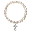 Freshwater Cultured Pearl & Cubic Zirconia Fish Bracelet In Sterling Silver