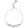 Freshwater Cultured Pearl Bolo Bracelet In Sterling Silver