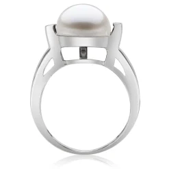 Freshwater Cultured Pearl Ring In Sterling Silver & 14K Yellow Gold
