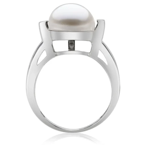 Freshwater Cultured Pearl Ring In Sterling Silver & 14K Yellow Gold
