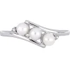 Freshwater Pearl & Diamond Ring In 10K White Gold