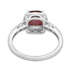 Garnet & Diamond Accent Cushion-Cut Halo Boxed Set In Sterling Silver