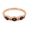 Garnet & Pink Tourmaline Stack Ring In 10K Rose Gold