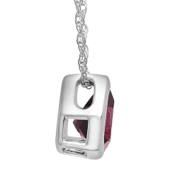 Garnet Pendant With Trillion Cut In 10K White Gold