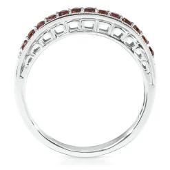 Garnet Stackable Ring In Sterling Silver