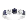 Gemstone & White Sapphire Ring With U-Prong Setting In