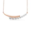 Graduated Bypass Necklace In 10K Rose Gold (1/4 Ct. Tw.)