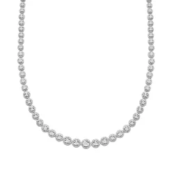 Graduated Diamond Tennis Necklace In Sterling Silver (1/2 Ct. Tw.)