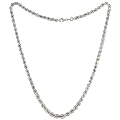 Graduated Rope Chain Necklace In Sterling Silver, 22"