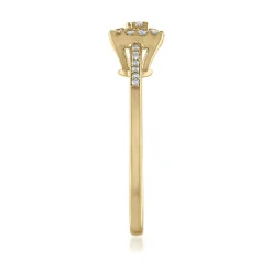 Halo Ring In 10K Yellow Gold (1/4 Ct. Tw.)