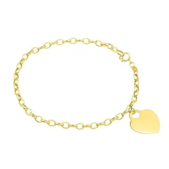 Heart Dangle Bracelet In 14K Yellow Gold