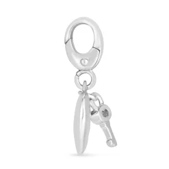 Heart Lock & Key Charm In Sterling Silver
