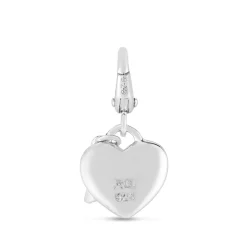 Heart Lock & Key Charm In Sterling Silver