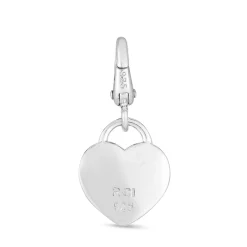 Heart Mom Charm In Sterling Silver