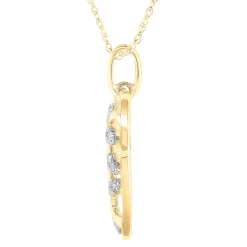 Heart Pendant With Diamonds In 10K Yellow Gold (1/8 Ct. Tw.)