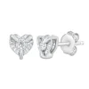 Heart Stud Earrings In 10K White Gold (1/8 Ct. Tw.)