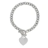 Heart Toggle Bracelet With Rolo Chain In Sterling Silver
