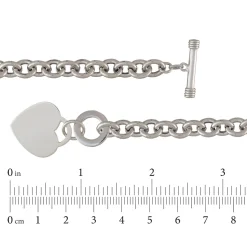 Heart Toggle Bracelet With Rolo Chain In Sterling Silver
