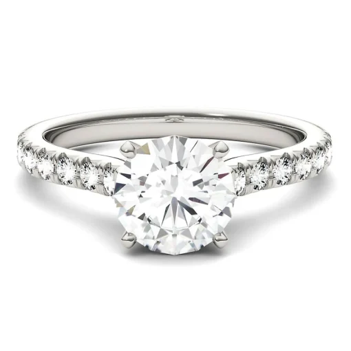 Hearts & Arrows Moissanite Ring In 14K White Gold (1 3/4 Ct. Tw.)