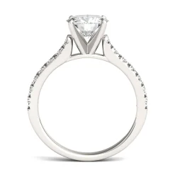 Hearts & Arrows Moissanite Ring In 14K White Gold (1 3/4 Ct. Tw.)