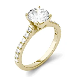 Hearts & Arrows Moissanite Ring In 14K Yellow Gold (1 7/8 Ct. Tw.)