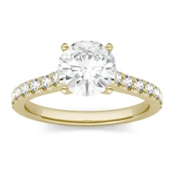 Hearts & Arrows Moissanite Ring In 14K Yellow Gold (1 7/8 Ct. Tw.)