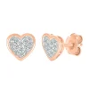 Heart-Shaped Diamond Stud Earrings In 10K Rose Gold (1/4 Ct. Tw.)