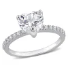 Heart-Shaped Lab Created White Sapphire Ring In 10K White Gold