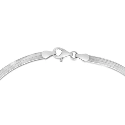 Herringbone Anklet In Sterling Silver, 10"