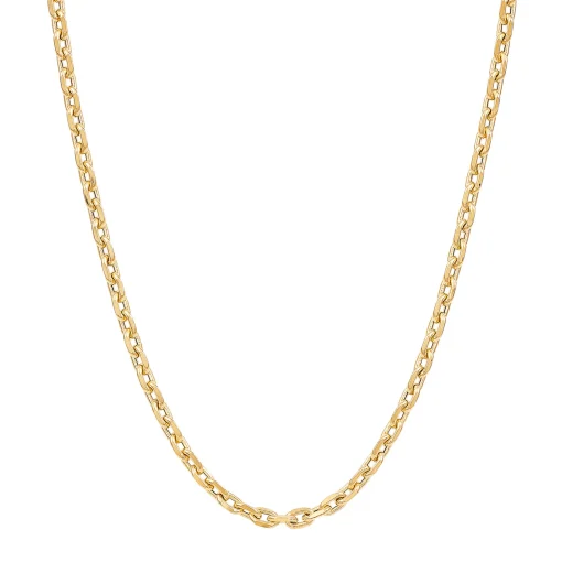 Hollow Link Chain In 14K Yellow Gold