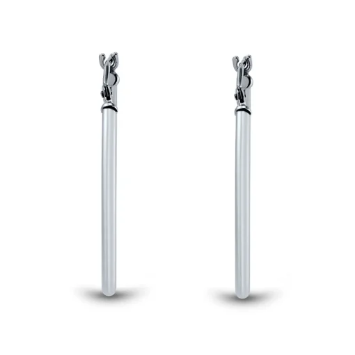 Hoop Earrings In 14K White Gold
