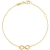 Infinity Bracelet With Forzatina Chain In 14K Yellow Gold