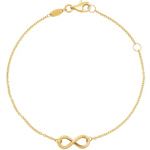 Infinity Bracelet With Forzatina Chain In 14K Yellow Gold
