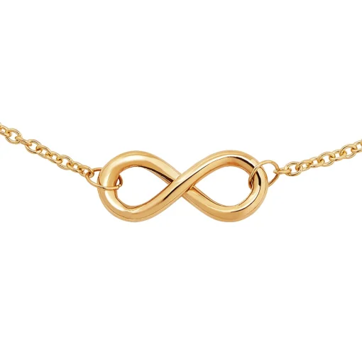Infinity Bracelet With Forzatina Chain In 14K Yellow Gold
