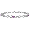 Infinity Bracelet With Lab Created Opal & Pink Sapphire In Sterling Silver