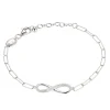 Infinity Bracelet With Paperclip Chain In Sterling Silver