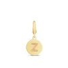 Initial Charm Disc With Letter "Z" In 10K Yellow Gold