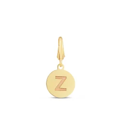 Initial Charm Disc With Letter "Z" In 10K Yellow Gold