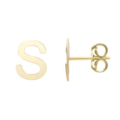 Initial Stud Earrings Letter In