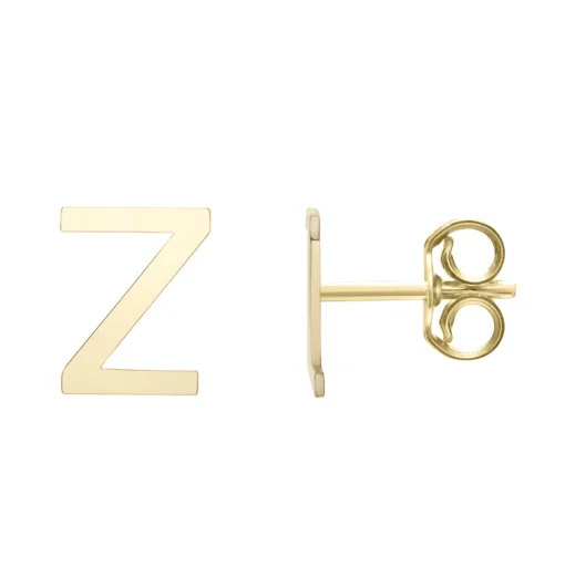 Initial Stud Earrings Letter In